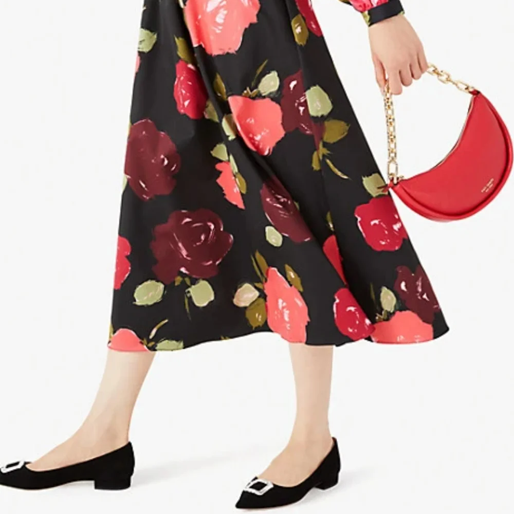 Kate Spade Smile Small Leather Chain Shoulder Bag Crossbody Lingonberry - Picture 4 of 4